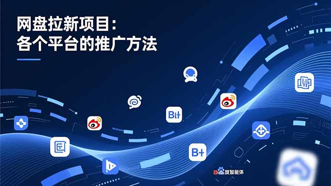 网盘拉新项目：各个平台的推广方法，公众号、截留玩法，微博，B站，百度智能体-E家云商