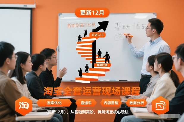 淘宝全套运营现场课程(更新12月)，从基础到高阶，拆解淘宝核心玩法-E家云商