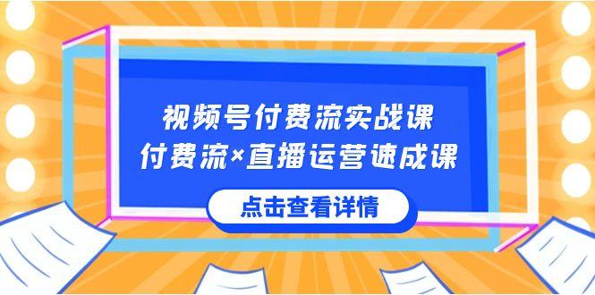 视频号付费流实战课，付费流×直播运营速成课，让你快速掌握视频号核心运营技能-E家云商