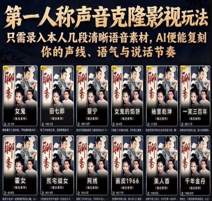 第一人称声音克隆影视玩法，只需录入本人几段清晰语音素材，AI便能复刻你的声线、语气与说话节奏-e家网