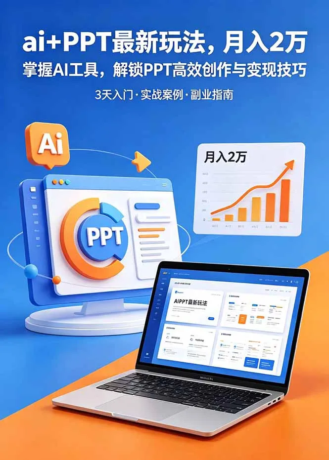 ai+PPT最新玩法，月入2万掌握AI工具，解锁PPT高效创作与变现技巧3天入门，实战案例·副业指南-e家网