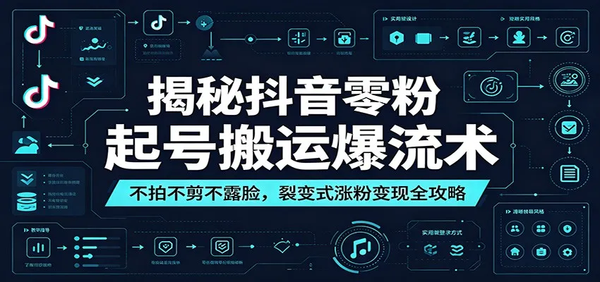 揭秘抖音零粉起号搬运爆流术：不拍不剪不露脸，裂变式涨粉变现全攻略-e家网