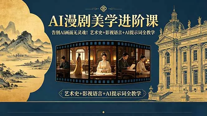 告别AI画面无灵魂！AI漫剧美学进阶课-更新，艺术史+影视语言+AI提示词全教学-e家网