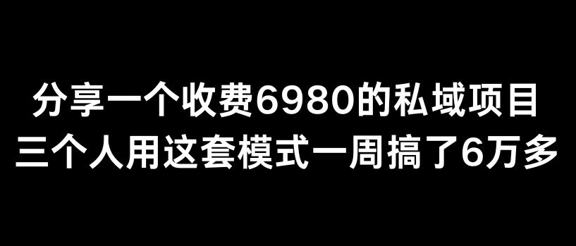 分享一个外面卖6980的私域项目三个人用这套模式一周搞了6万多【揭秘】-E家云商