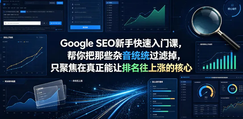 Google SEO新手快速入门课，帮你把那些杂音统统过滤掉，只聚焦在真正能让排名往上涨的核心动作【原创双语字幕】-e家网
