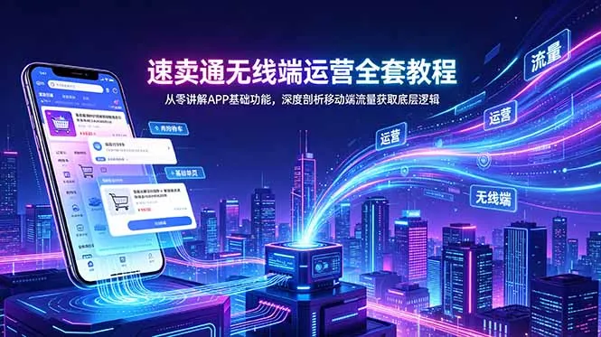 速卖通无线端运营全套教程，从零讲解APP基础功能，深度剖析移动端流量获取底层逻辑-e家网