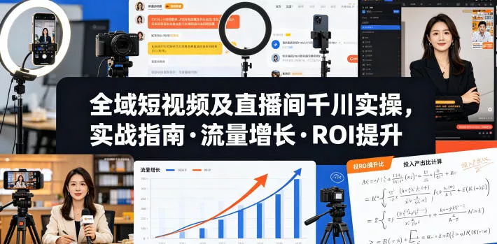 全域短视频及直播间千川实操,实战指南·流量增长·ROI提升(更新)-e家网