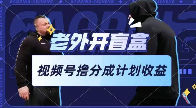 老外开盲盒视频，撸视频号分成计划收益，每天只需一小时，新手小白轻松上手【揭秘】-E家云商