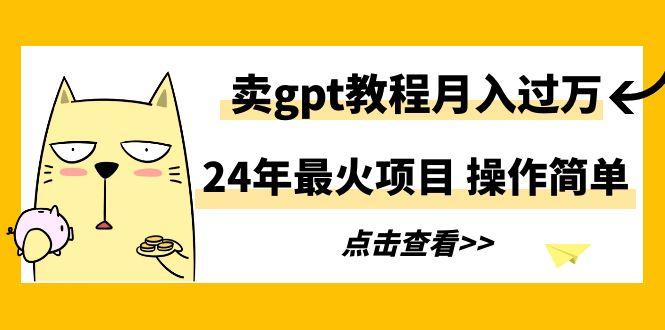 24年最火项目，卖gpt教程月入过万，操作简单-E家云商