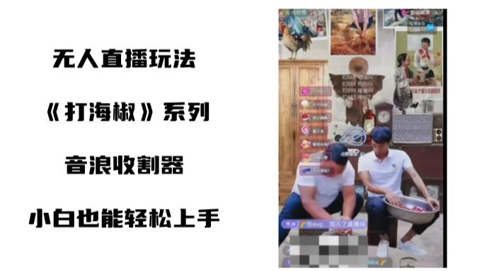 打海椒无人直播整蛊项目，小白轻松上手撸音浪收割器（教程+工具+素材）-E家云商