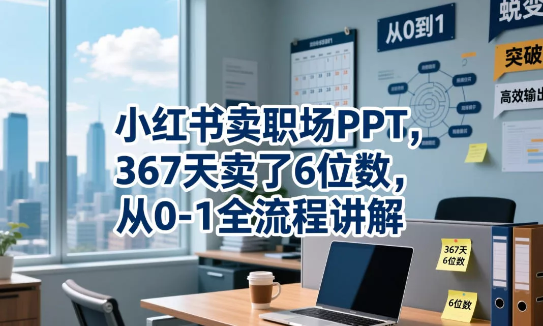小红书卖职场PPT，367天卖了6位数，从0-1全流程讲解-e家网