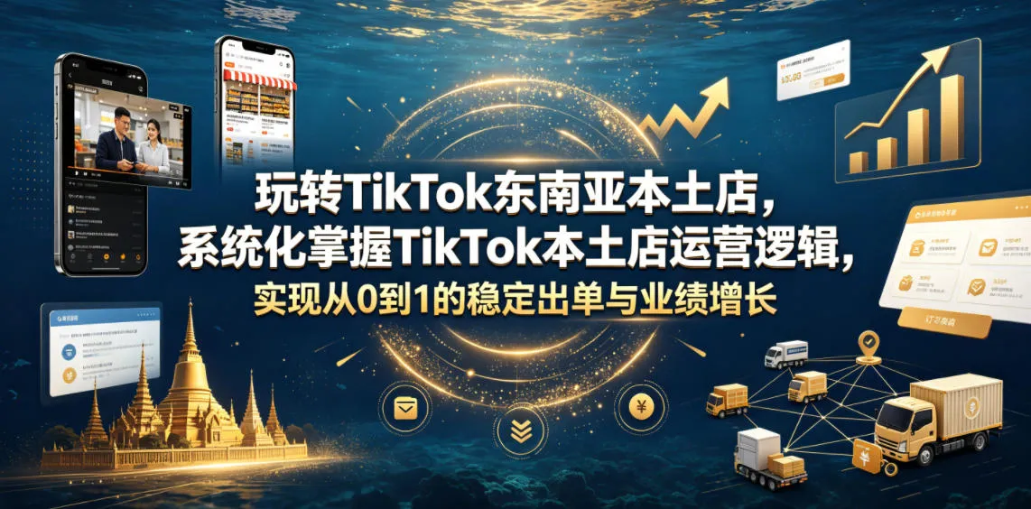 玩转TikTok东南亚本土店，系统化掌握TikTok本土店运营逻辑，实现从0到1的稳定出单与业绩增长-e家网