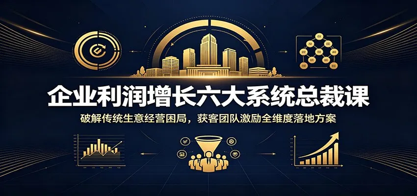 企业利润增长六大系统总裁课：破解传统生意经营困局，获客团队激励全维度落地方案-e家网