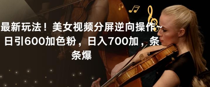 最新玩法！美女视频分屏逆向操作~日引600加色粉，日入700加，条条爆【揭秘】-E家云商