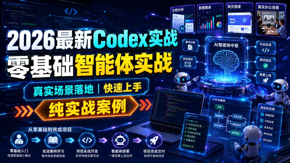 2026最新Codex实战零基础智能体实战，真实场景落地，快速上手，纯实战案例-e家网