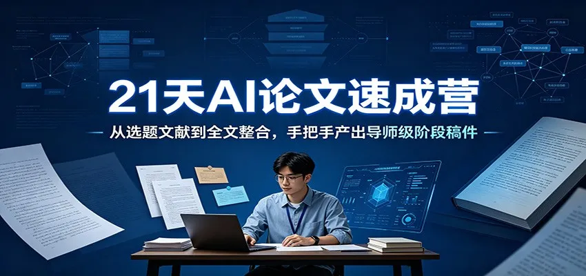 21天AI论文速成营：从选题文献到全文整合，手把手产出导师级阶段稿件-e家网
