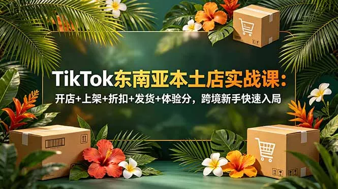 TikTok东南亚本土店实战课：开店+上架+折扣+发货+体验分，跨境新手快速入局-e家网