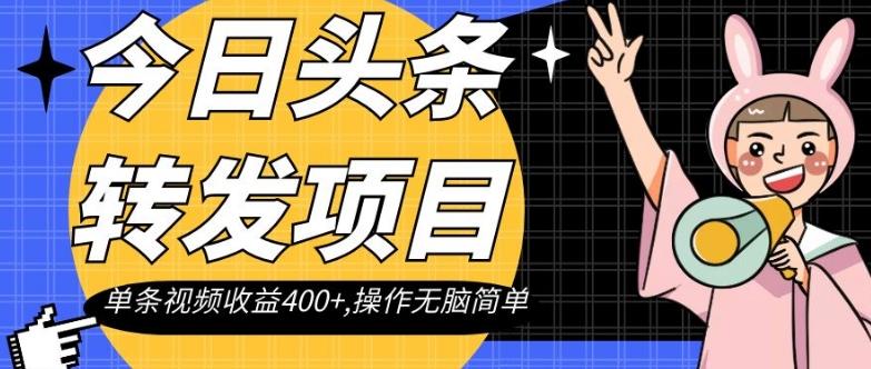 今日头条转发项目，单条视频收益400+,操作无脑简单【揭秘】-e家网