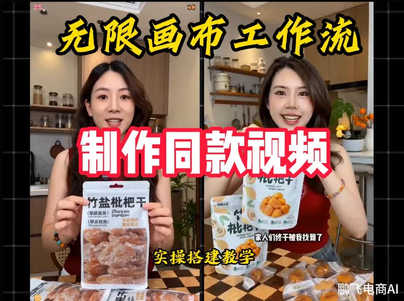 无限画布工作流一键复刻爆款带货视频，实操搭建，操作简单-e家网