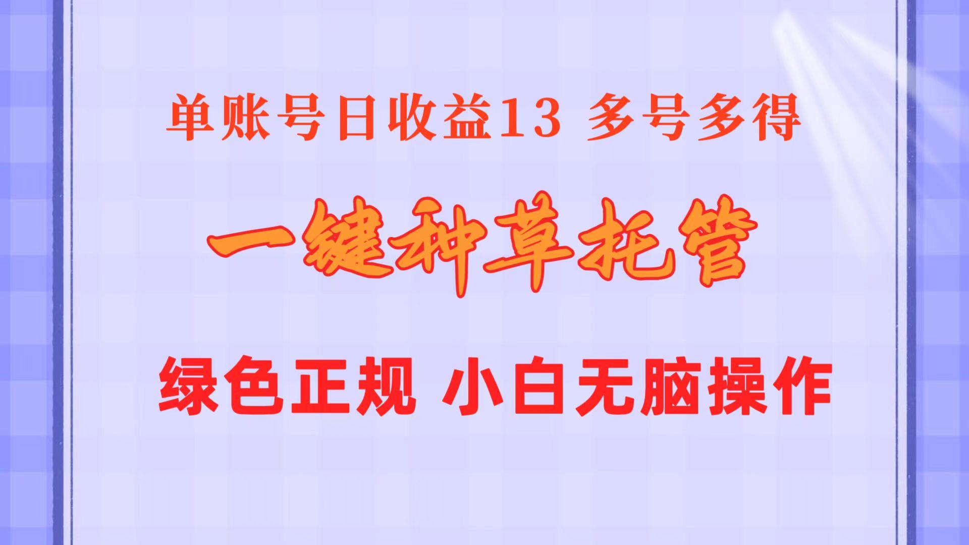 一键种草托管 单账号日收益13元  10个账号一天130  绿色稳定 可无限推广-E家云商