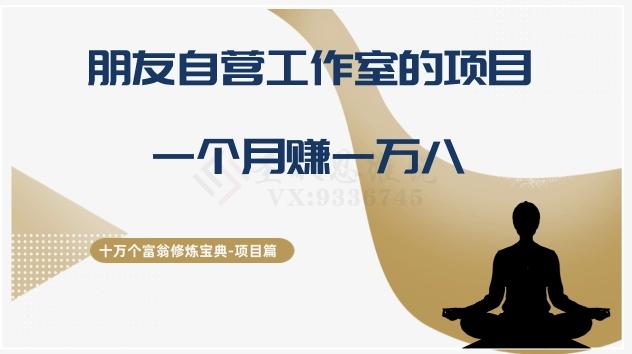 十万个富翁修炼宝典之16.朋友自营工作室的项目，一个月赚一万八-E家云商