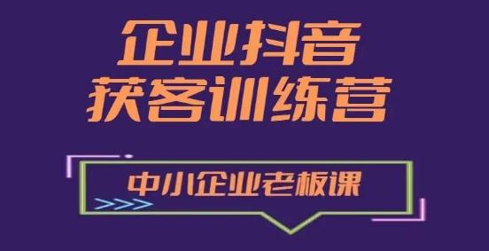 企业抖音营销获客增长训练营，中小企业老板必修课-E家云商