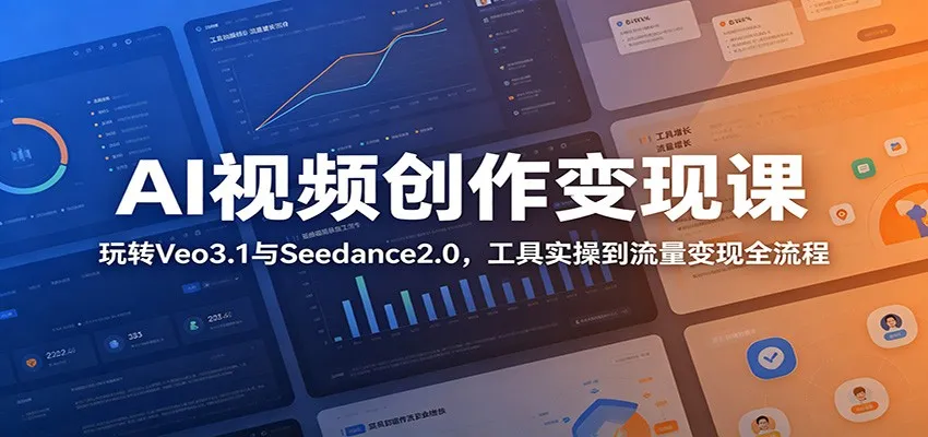 AI视频创作变现课：玩转Veo3.1与Seedance2.0，工具实操到流量变现全流程-e家网