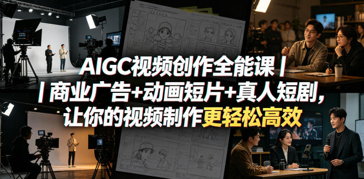 AIGC视频创作全能课｜商业广告+动画短片+真人短剧，让你的视频制作更轻松高效-E家云商