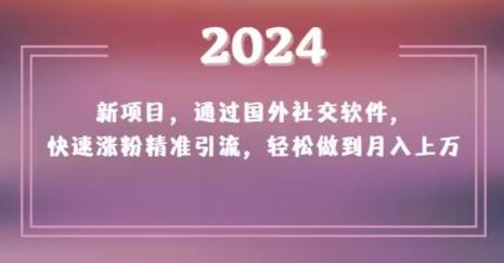2024新项目，通过国外社交软件，快速涨粉精准引流，轻松做到月入上万【揭秘】-E家云商