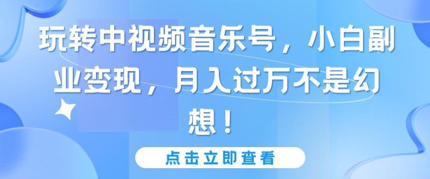 玩转中视频音乐号，小白副业变现，月入过万不是幻想【揭秘】-E家云商