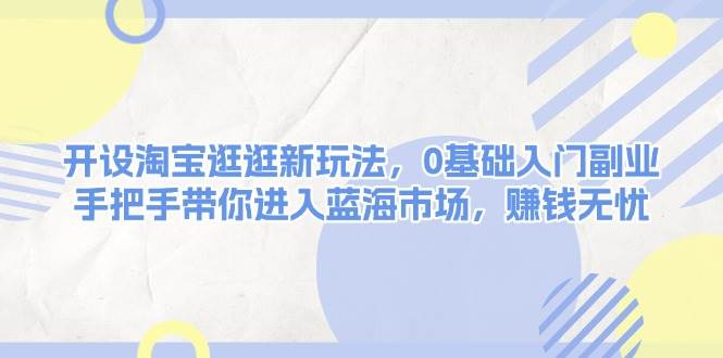 开设淘宝逛逛新玩法，0基础入门副业，手把手带你进入蓝海市场，赚钱无忧-E家云商