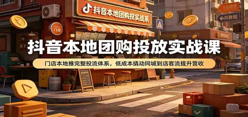 抖音本地团购投放实战课：门店本地推完整投流体系，低成本撬动同城到店客流提升营收-e家网