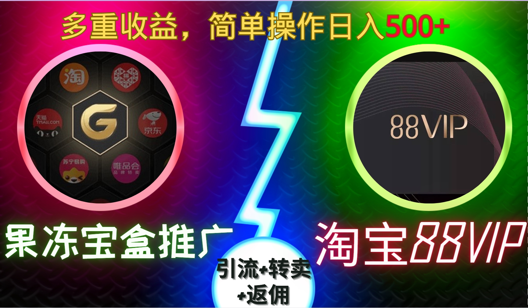 果冻宝盒推广88VIP，引流+转卖+返佣，多重收益，简单操作日入5张【揭秘】-E家云商