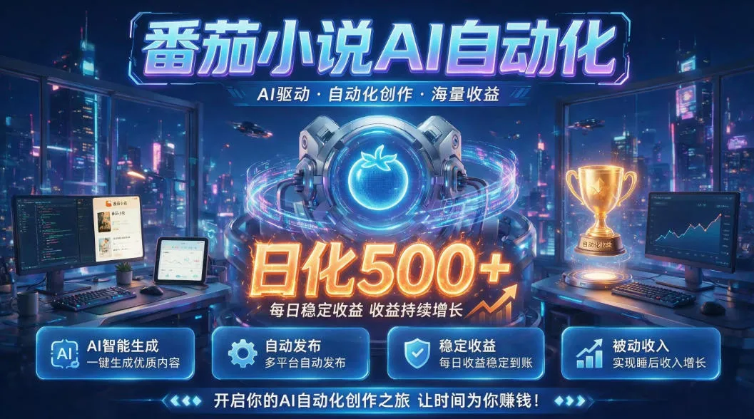 小白可做番茄AI，居家轻创业，每日稳赚500➕，普通人低门槛轻松线上增收【揭秘】-e家网