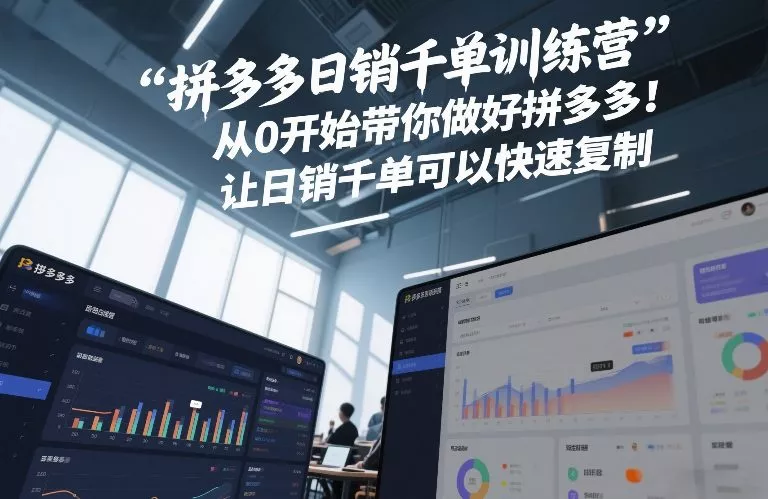 拼多多日销千单训练营，从0开始带你做好拼多多，让日销千单可以快速复制(更新26年6月)-e家网
