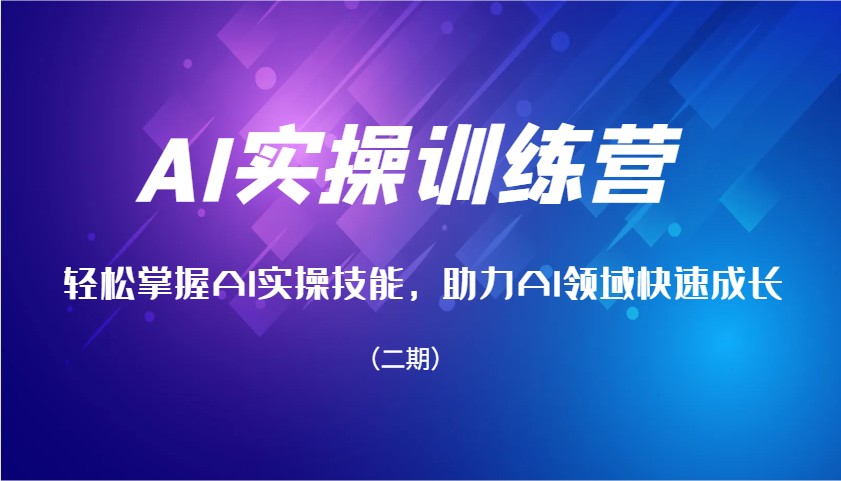 AI实操训练营，轻松掌握AI实操技能，助力AI领域快速成长(二期)-E家云商