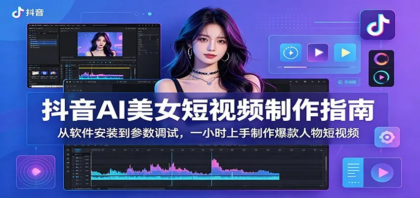 抖音AI美女短视频制作指南：从软件安装到参数调试，一小时上手制作爆款人物短视频-e家网