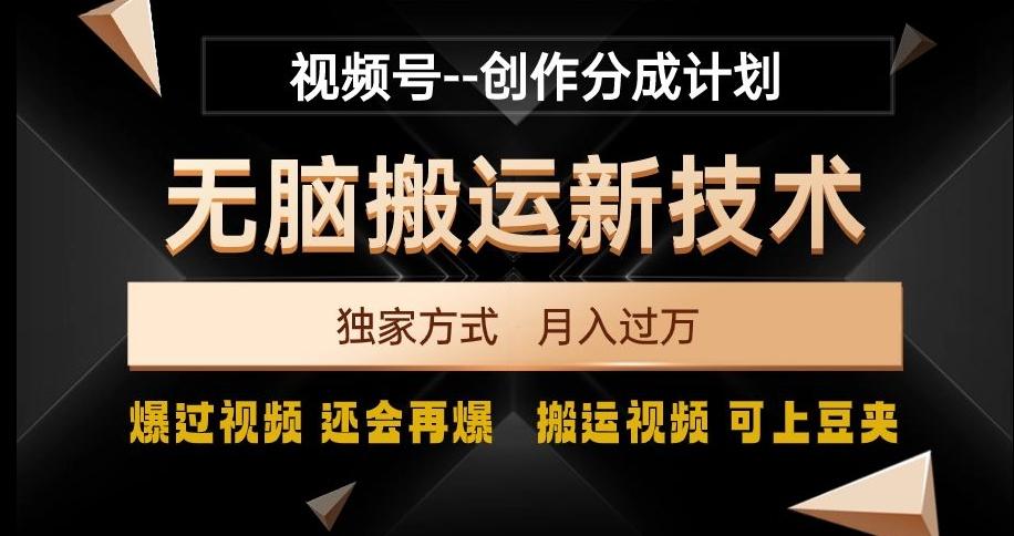 视频号无脑搬运新技术，破原创壕流量，独家方式，爆过视频，还会再爆【揭秘】-E家云商