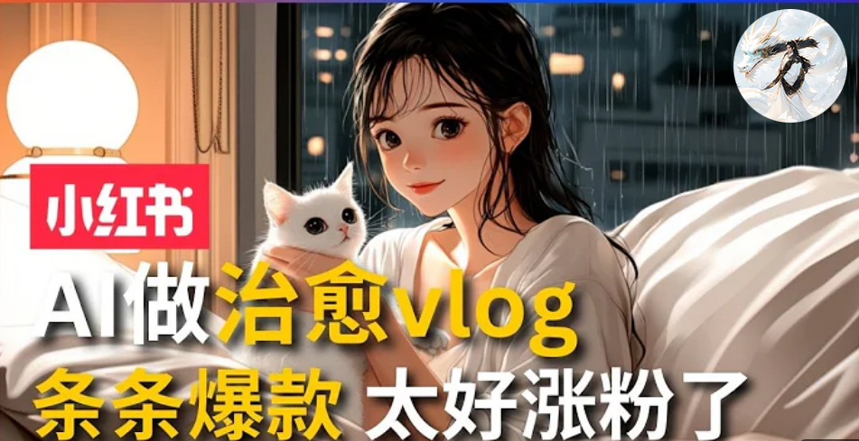 AI治愈系vlog动画视频，小红书1个月轻松涨粉破万，商单报价1500+日入2000+-E家云商