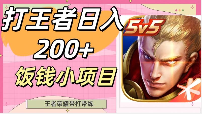 打王者日入200+，饭钱小项目，王者荣耀带打带练-E家云商
