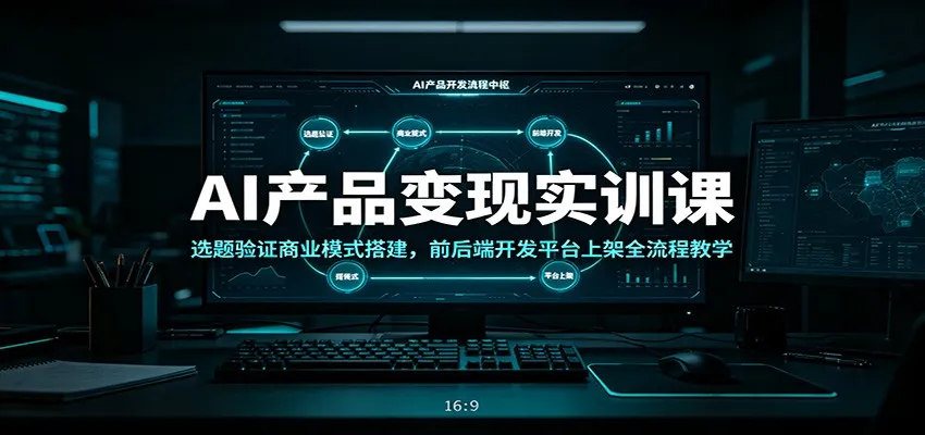 AI产品变现实训课：选题验证商业模式搭建，前后端开发平台上架全流程教学-e家网