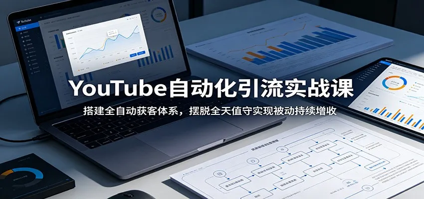 YouTube自动化引流实战课：搭建全自动获客体系，摆脱全天值守实现被动持续增收-e家网