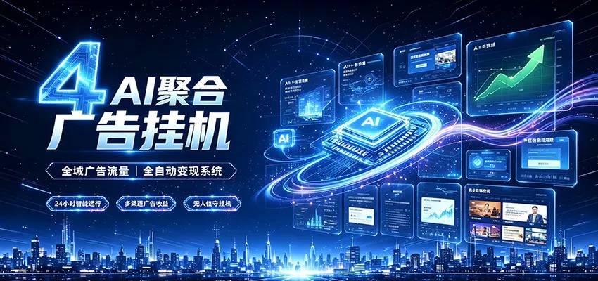 全域广告流量聚合，AI无人挂机稳赚佣金，打造长期稳定被动收入副业-e家网