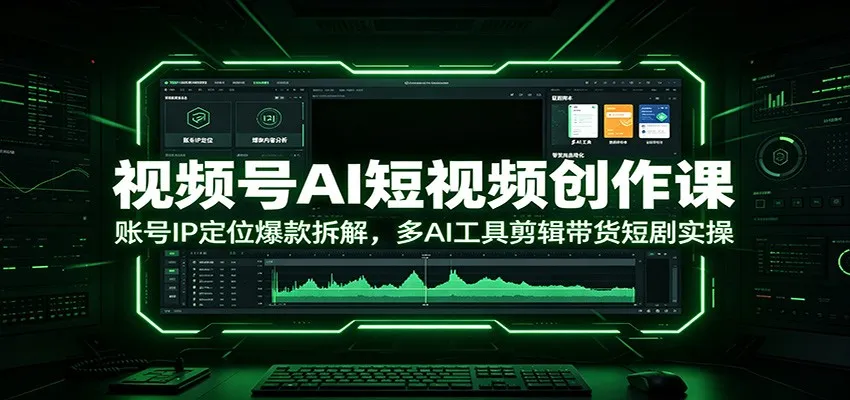 视频号AI短视频创作课：账号IP定位爆款拆解，多AI工具剪辑带货短剧实操-e家网