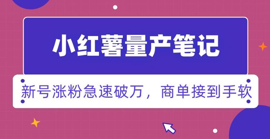 小红书量产笔记，一分种一条笔记，新号涨粉急速破万，新黑马赛道，商单接到手软【揭秘】-e家网