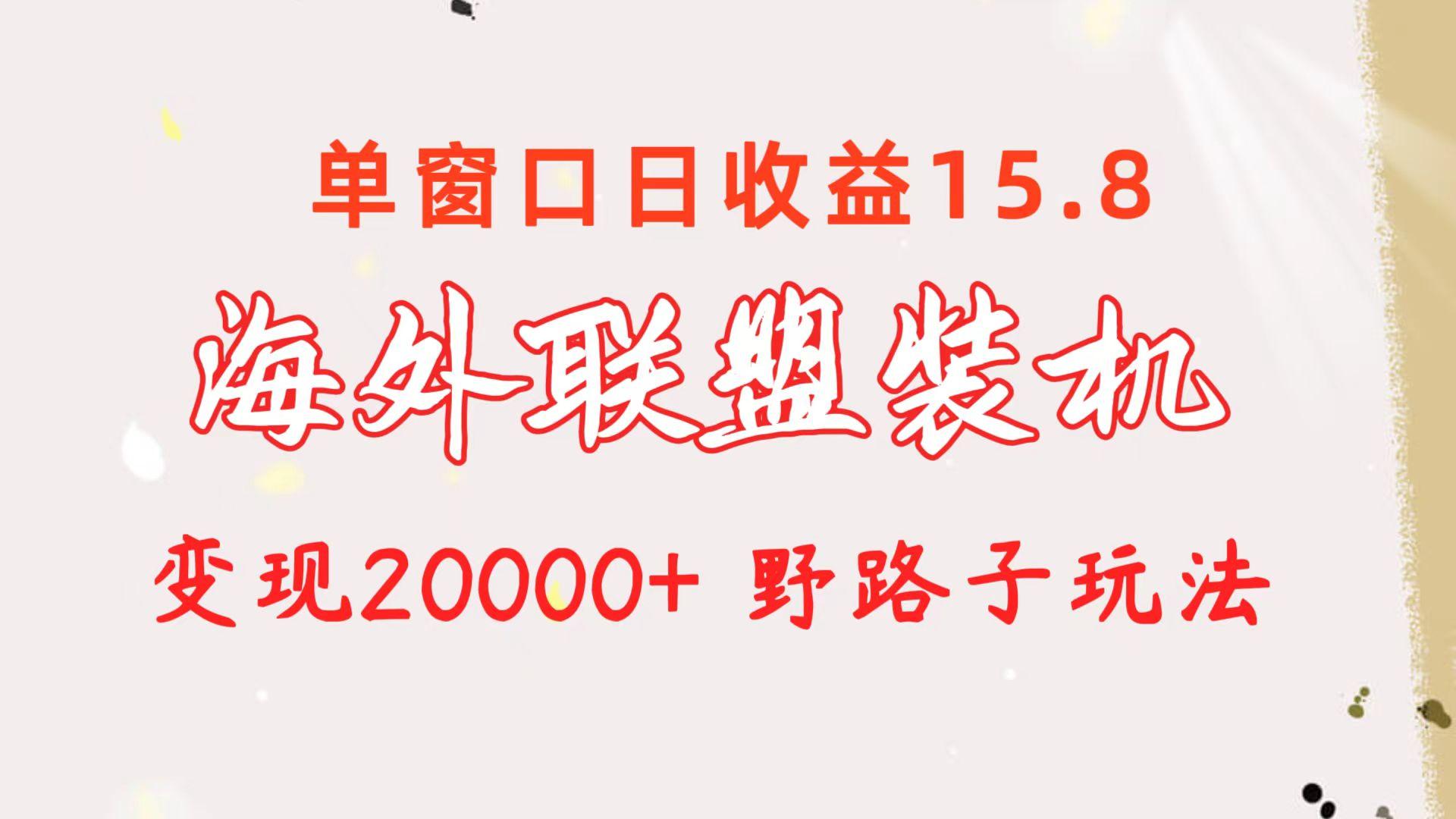 海外联盟装机 单窗口日收益15.8  变现20000+ 野路子玩法-E家云商
