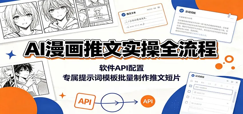 AI漫画推文实操全流程：软件API配置，专属提示词模板批量制作推文短片-e家网