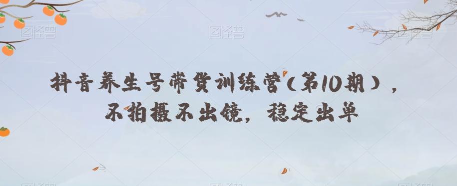 抖音养生号带货训练营(第10期），不拍摄不出镜，稳定出单-E家云商