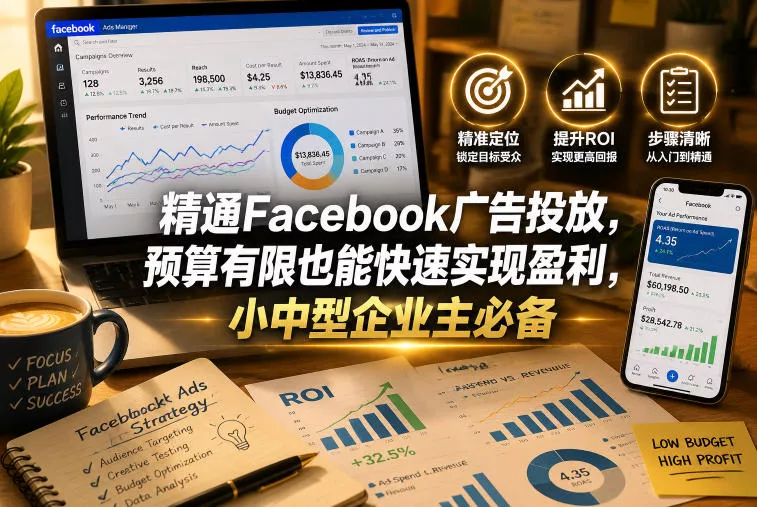 精通Facebook广告投放，预算有限也能快速实现盈利，小中型企业主必备【原创双语字幕】-e家网