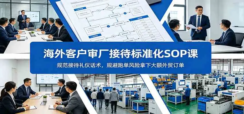 海外客户审厂接待标准化SOP课：规范接待礼仪话术，规避跑单风险拿下大额外贸订单-e家网